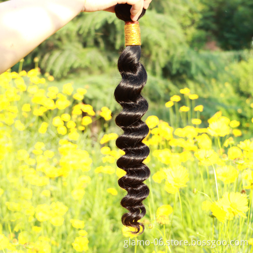 Loose Deep Wave Remy Human Hair Brazilian Hair Weave Bundles With Closure Peruvian Hair Bundles